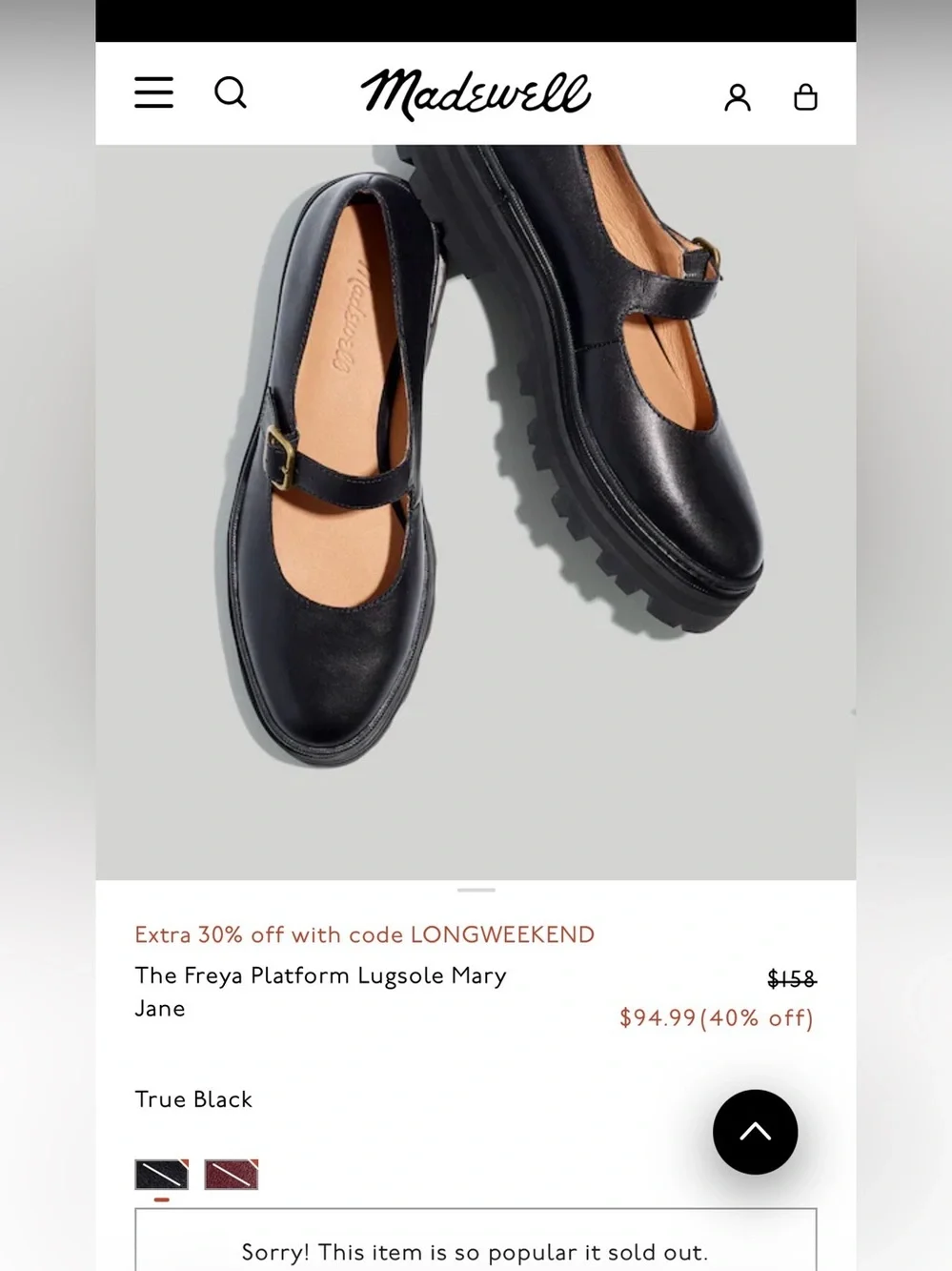 Madewell Black Leather Mary Jane Platform Loafers